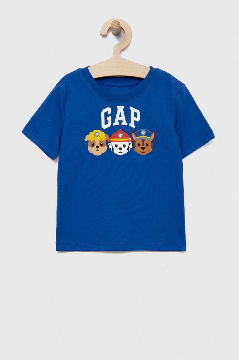 GAP t-shirt dziecięcy x Paw Patrol kolor granatowy z nadrukiem