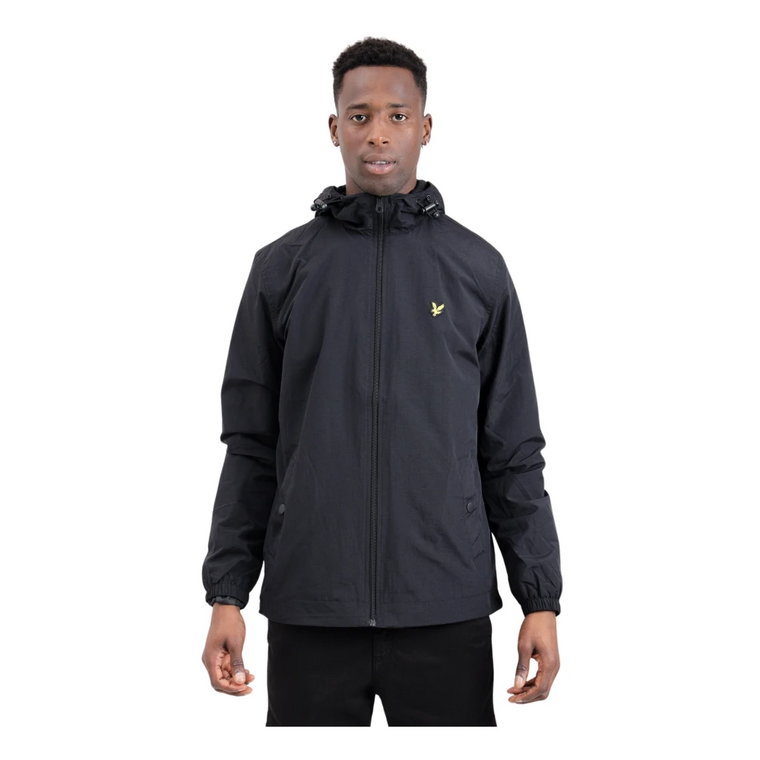 Czarna Kurtka przeciwdeszczowa z Logo Golden Eagle Lyle & Scott