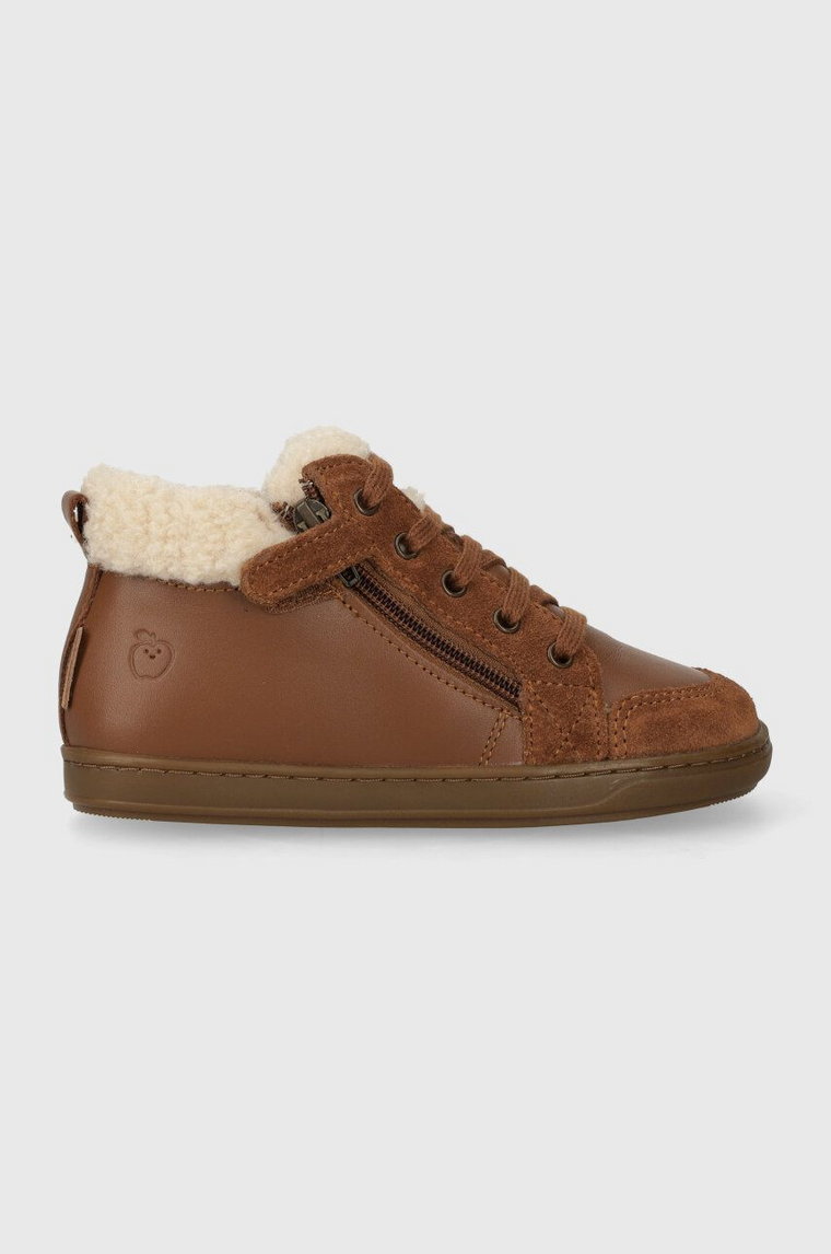 Shoo Pom buty zimowe skórzane dziecięce kolor brązowy