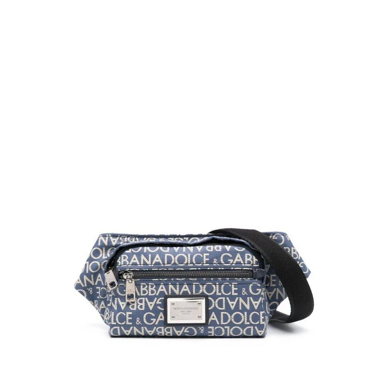 Jasnoniebieska Bum Bag z Motywem Logo Dolce & Gabbana
