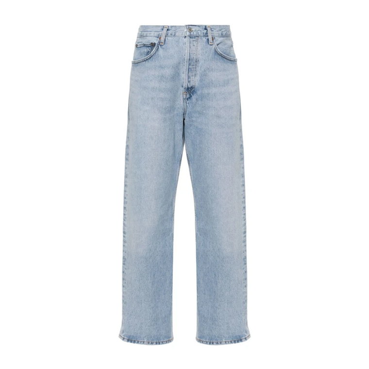 Stonewashed straight-leg jeans z metalowymi detalami Agolde