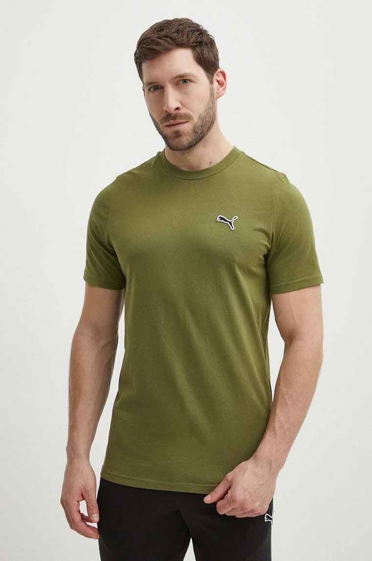 Puma t-shirt bawełniany BETTER ESSENTIALS męski kolor zielony gładki 675977