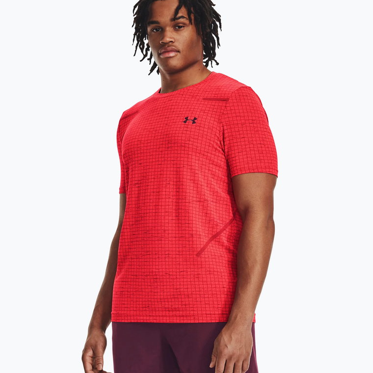 Koszulka treningowa męska Under Armour Seamless Grid beta/dark maroon