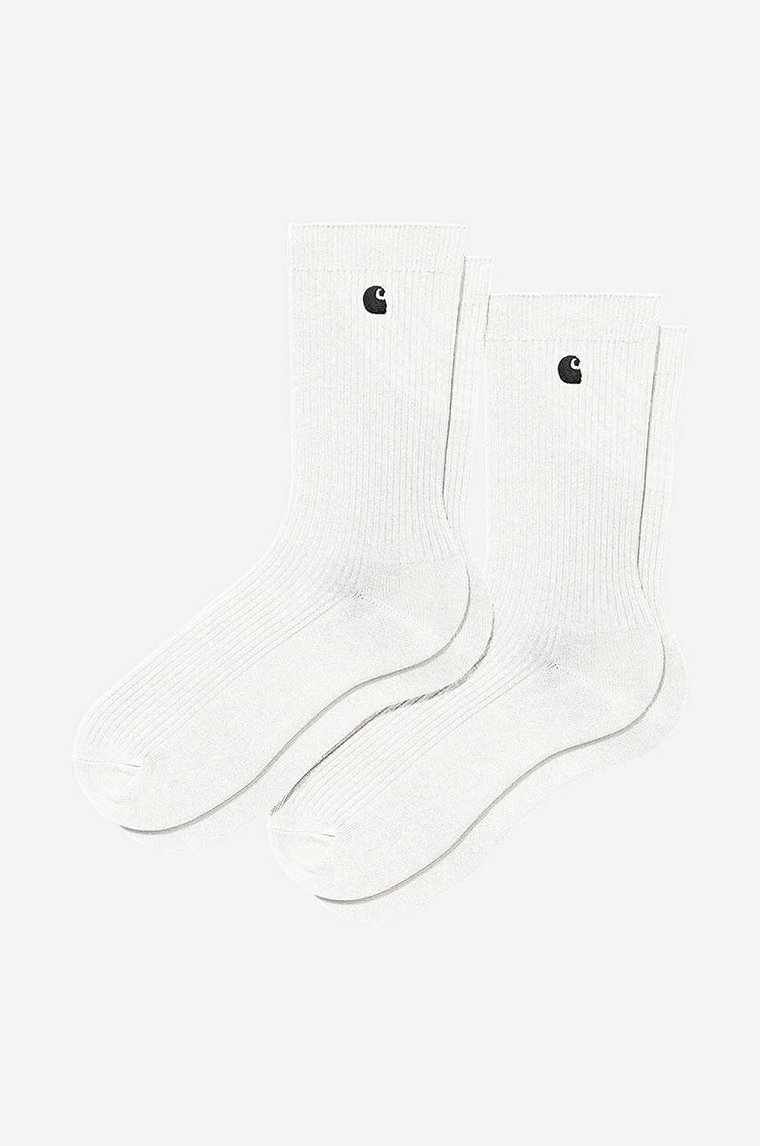 Carhartt WIP skarpetki Madison Pack Socks 2-pack kolor biały I030923-BLACK/WHIT