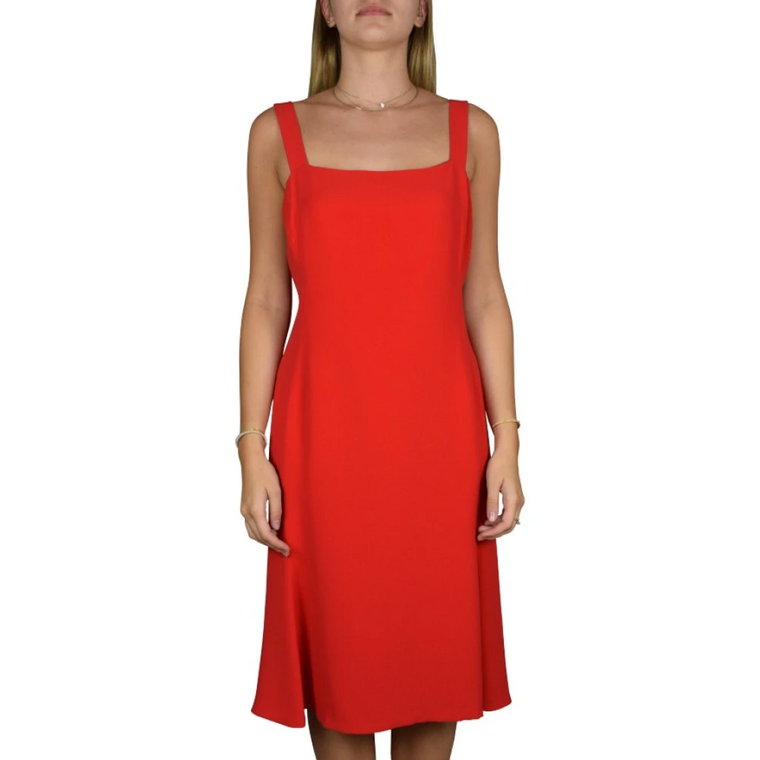 Czerwona Sukienka Bez Ramiączek z Jedwabiu - Elegancka i Podkreślająca Ralph Lauren