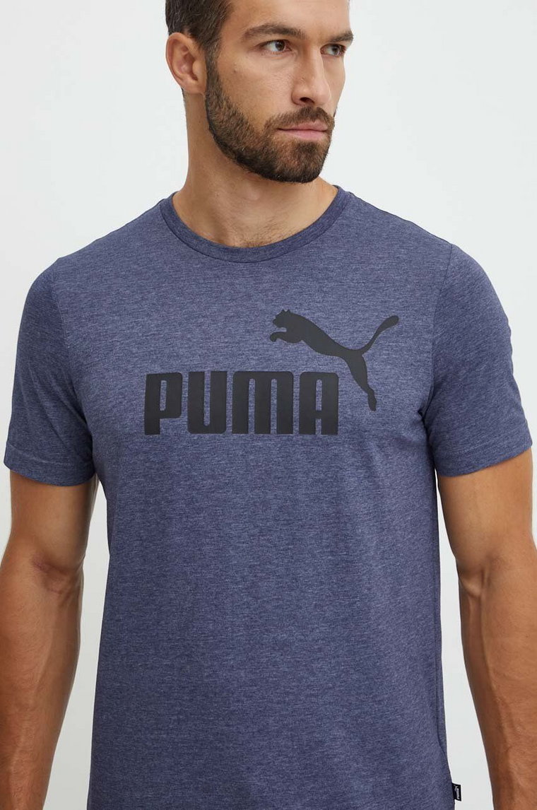 Puma t-shirt męski kolor granatowy z nadrukiem 586736