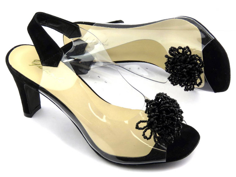 Sandały damskie z silikonową cholewką - YOLANDA 2114, czarne