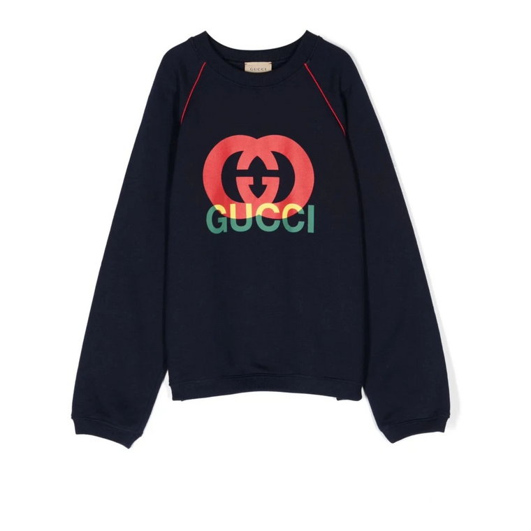 Niebieski Sweter z Logo GG Gucci