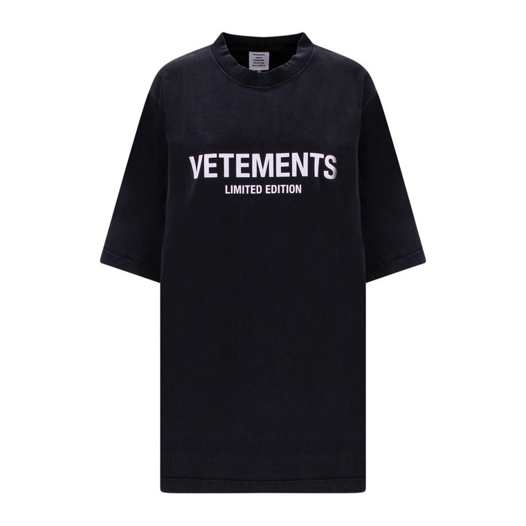 Czarna Bawełniana Koszulka - Oversize Vetements