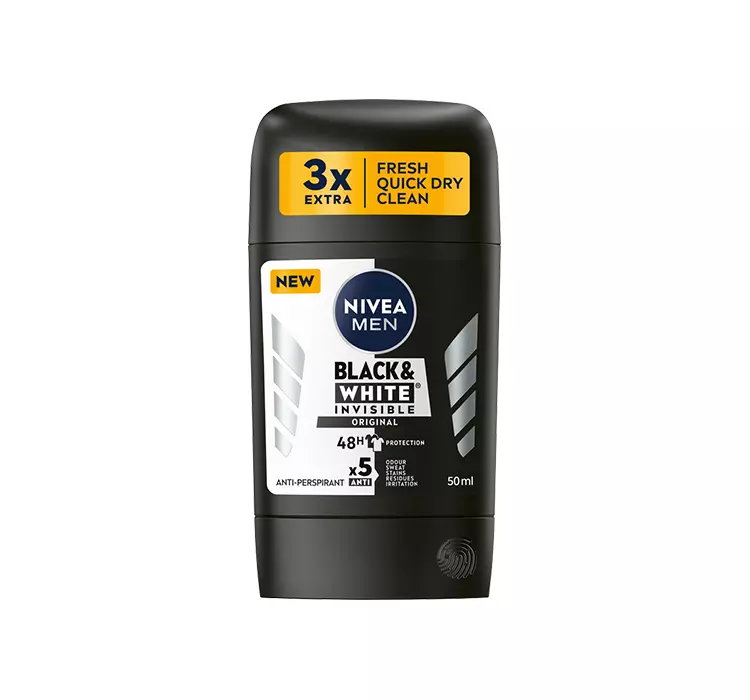 NIVEA MEN BLACK&WHITE INVISIBLE ORIGINAL ANTYPERSPIRANT W SZTYFCIE DLA MĘŻCZYZN 50ML