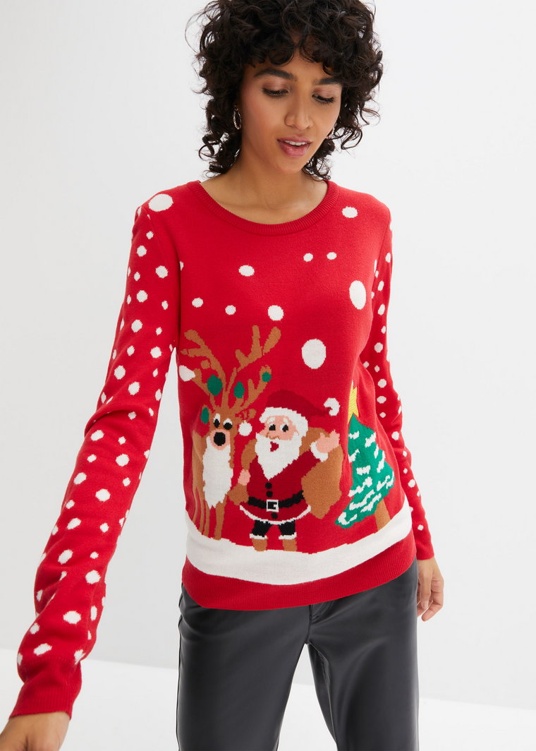 Sweter z bożonarodzeniowym motywem