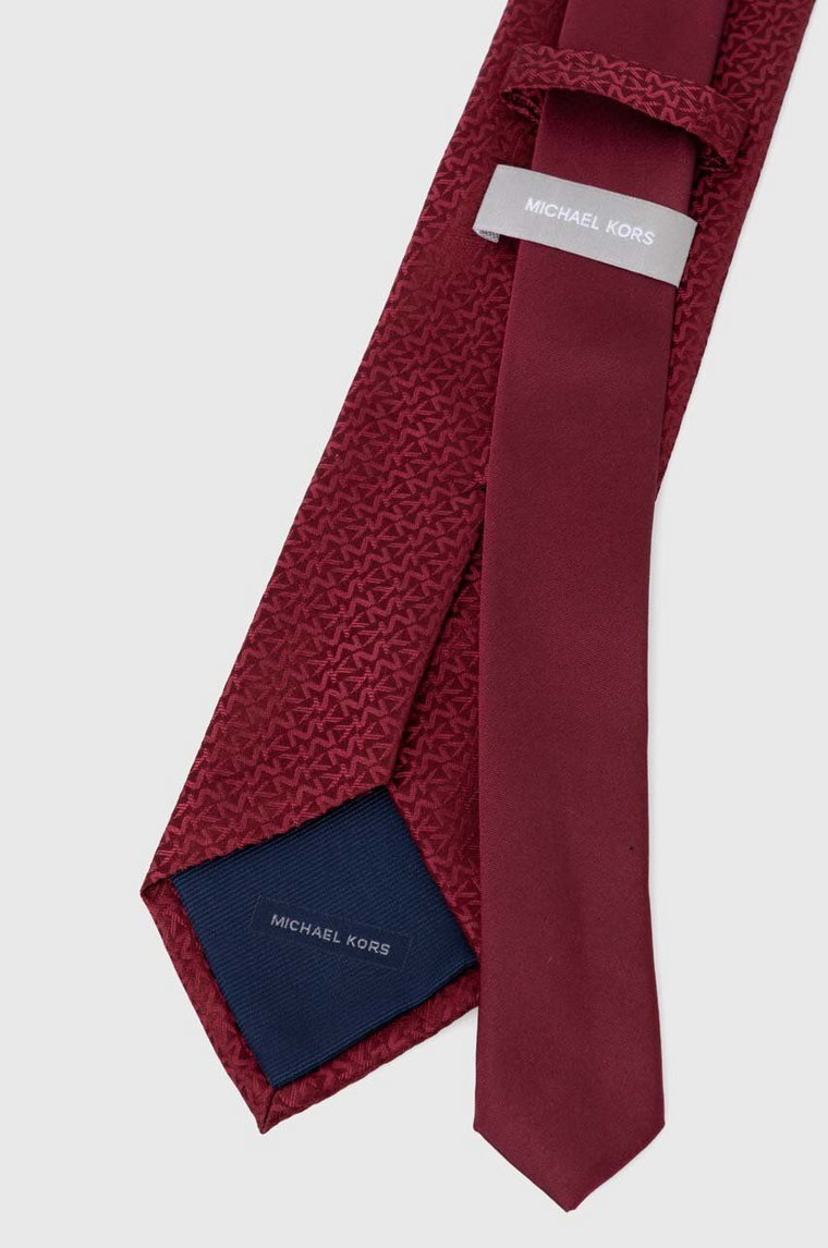 Michael Kors krawat jedwabny kolor bordowy