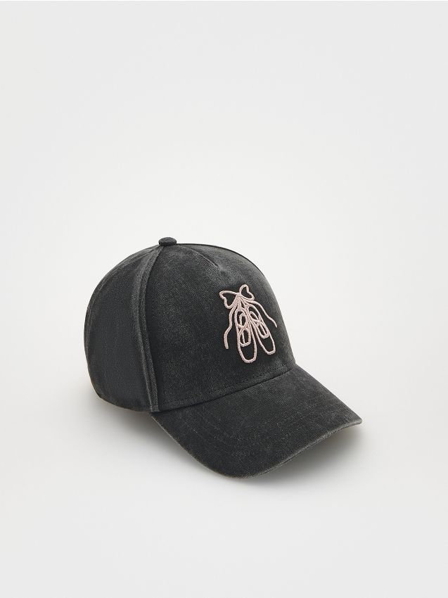 Reserved - Bawełniana czapka z daszkiem - ciemnoszary
