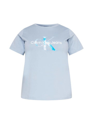 Calvin Klein Jeans Curve Koszulka  niebieski neon / jasnoniebieski / biały
