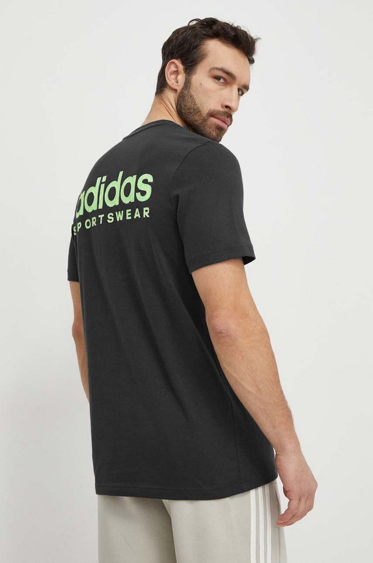 adidas t-shirt bawełniany męski kolor szary z nadrukiem IX4452