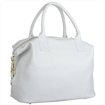 Bardzo duża torebka skórzana biała shopper bag- xxl