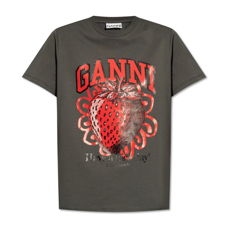 T-shirt z logo Ganni