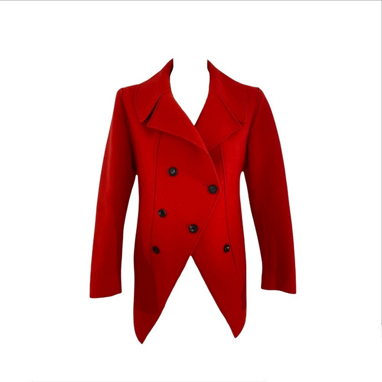 Lakierowany płaszcz z czerwonej wełny Alexander McQueen Pre-owned