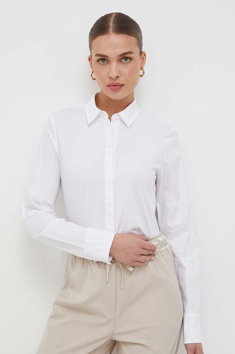 MAX&Co. koszula damska kolor biały regular z kołnierzykiem klasycznym