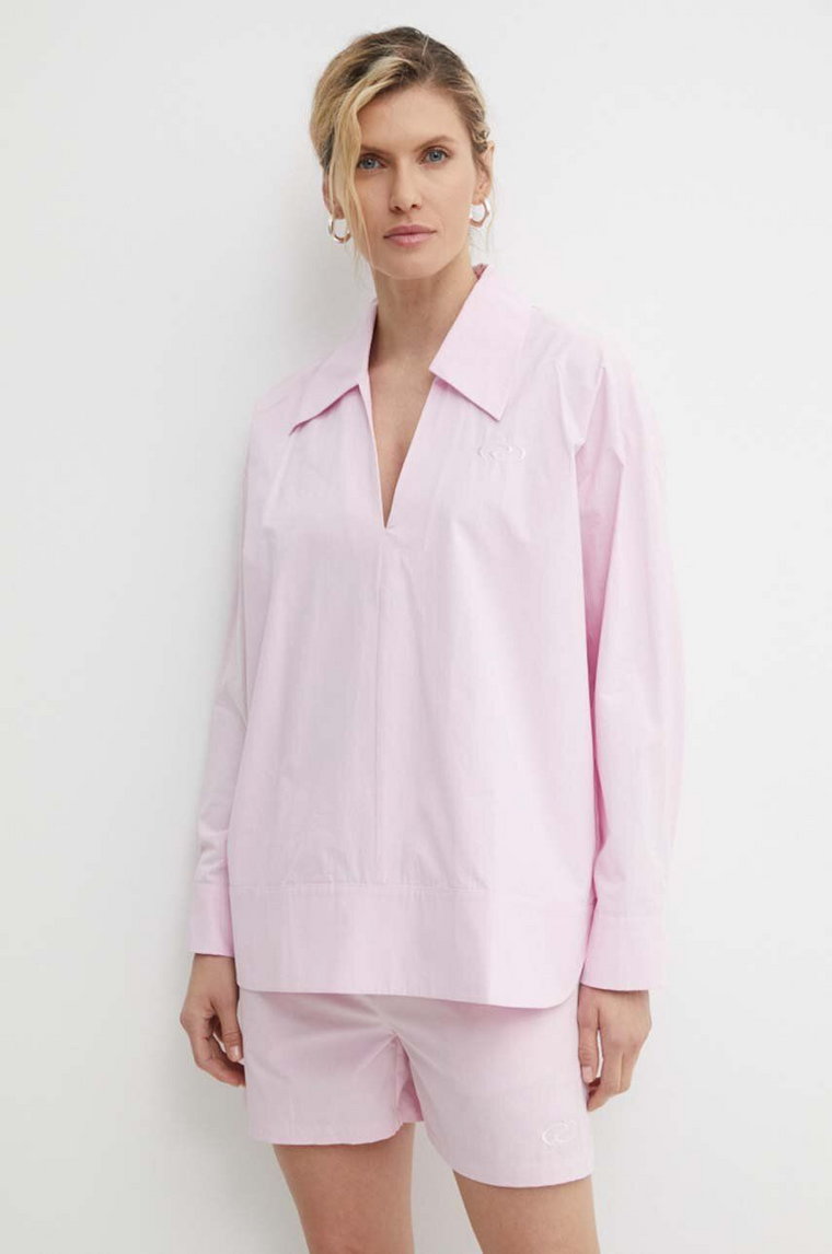 Résumé bluzka bawełniana VictoriaRS Shirt damska kolor różowy gładka 19610951