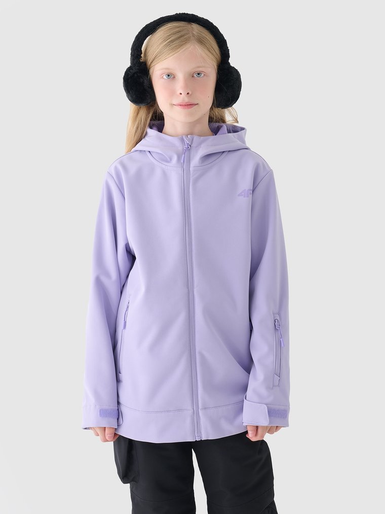 Bluza snowboardowa z softshellu membrana 5000 dziewczęca - fioletowa