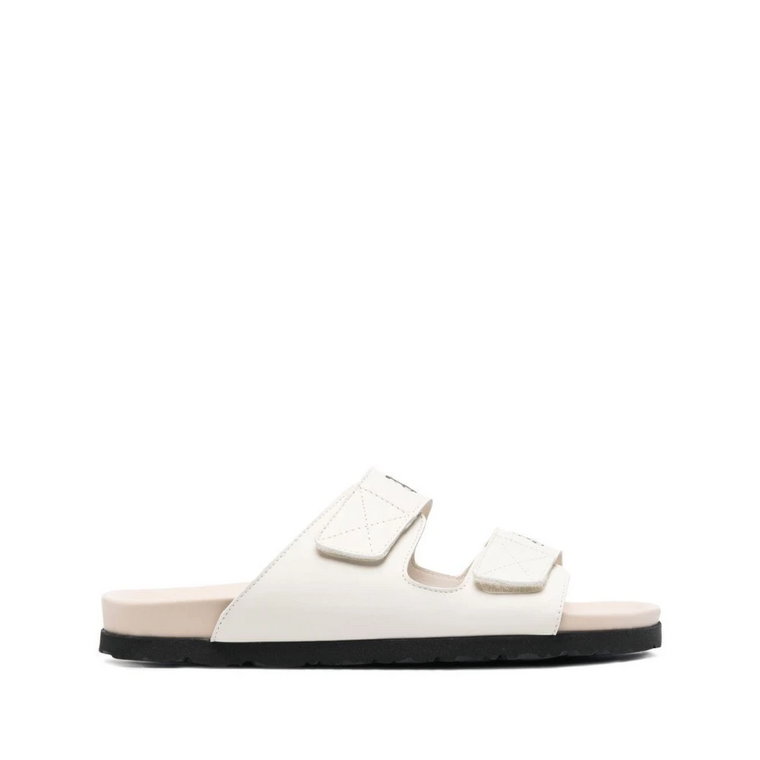 Białe skórzane sandały z logo Palm Angels