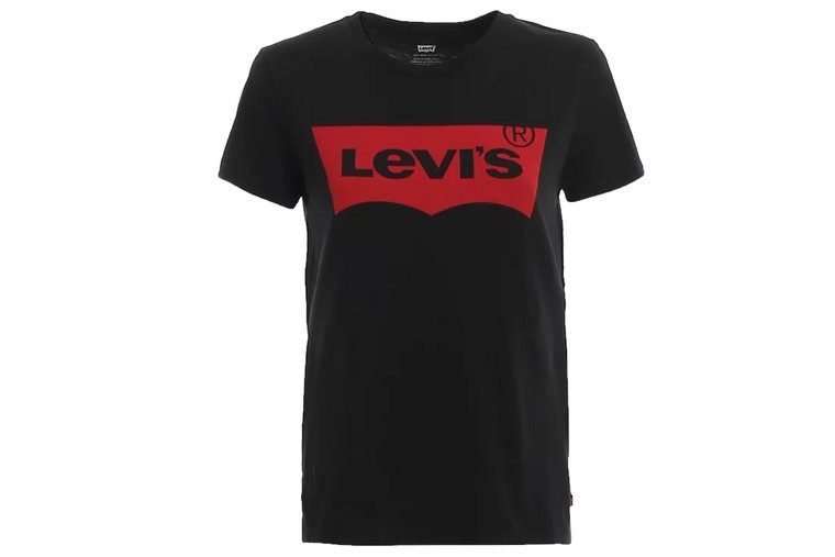 Levi's The Perfect Large Batwing Tee 173690201, Damskie, Czarne, t-shirty, bawełna, rozmiar: M