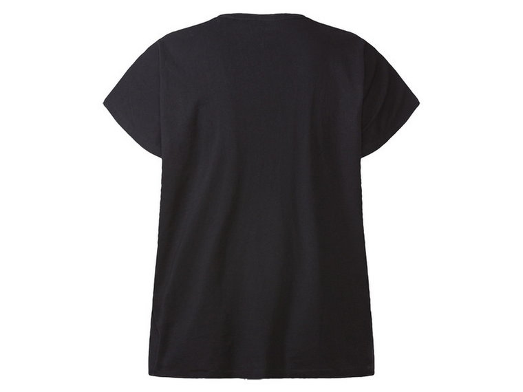 esmara T-shirt damski XXL z bawełny (XL (48/50), Czarny)