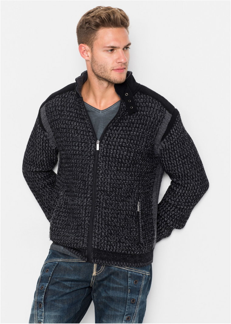 Sweter rozpinany w strukturalny wzór