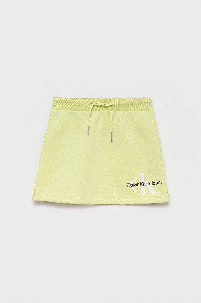 Calvin Klein Jeans spódnica dziecięca IG0IG01426.PPYY kolor zielony mini prosta