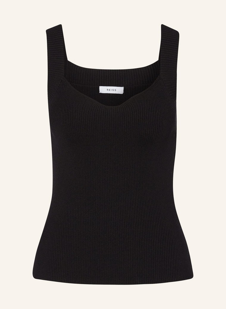 Reiss Top Z Dzianiny Dani schwarz