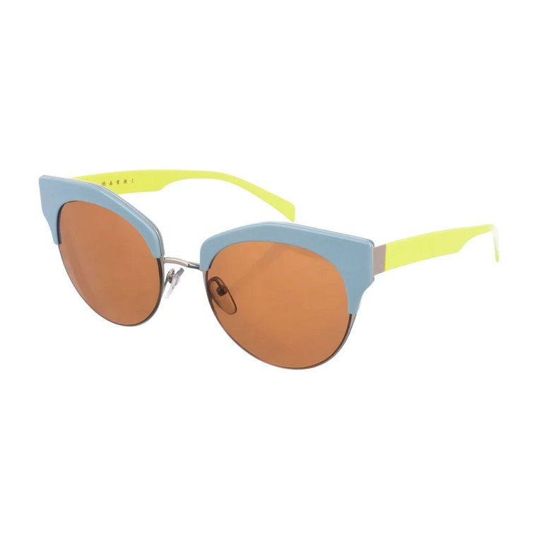 Owalne Niebiesko-Zielone Okulary Przeciwsłoneczne UV Marni