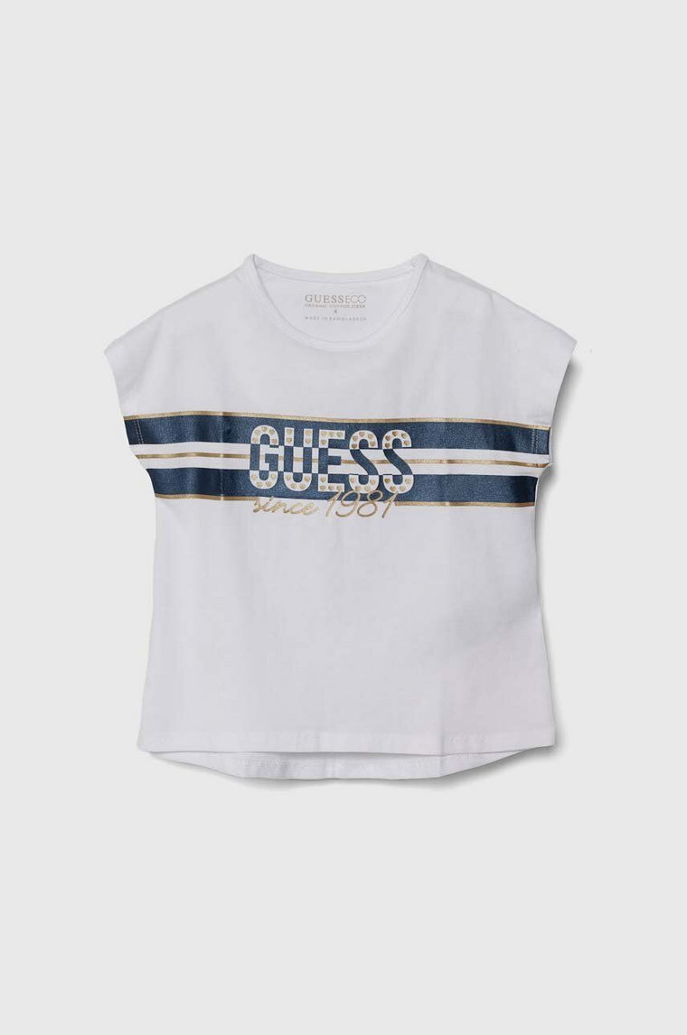 Guess t-shirt dziecięcy kolor biały