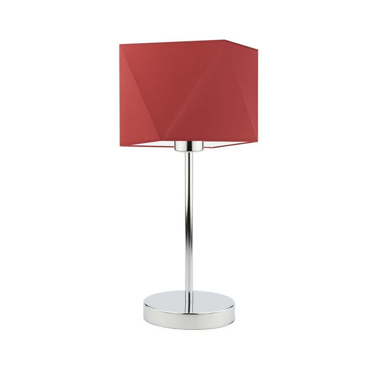 Lampka nocna LYSNE Wuhu, 60 W, E27, czerwona/chrom, 43x23 cm