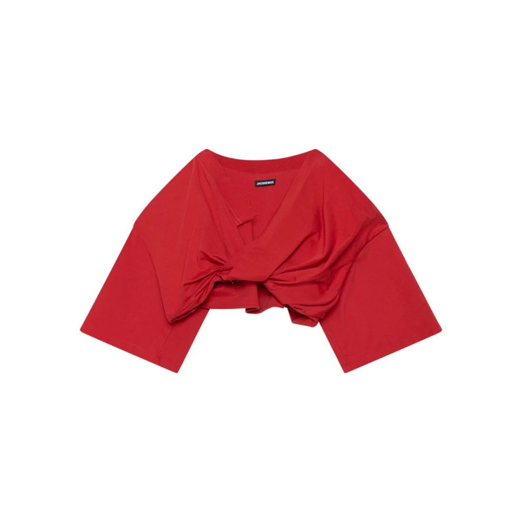 Czerwona Sukienka T-shirt Bahia Court Jacquemus
