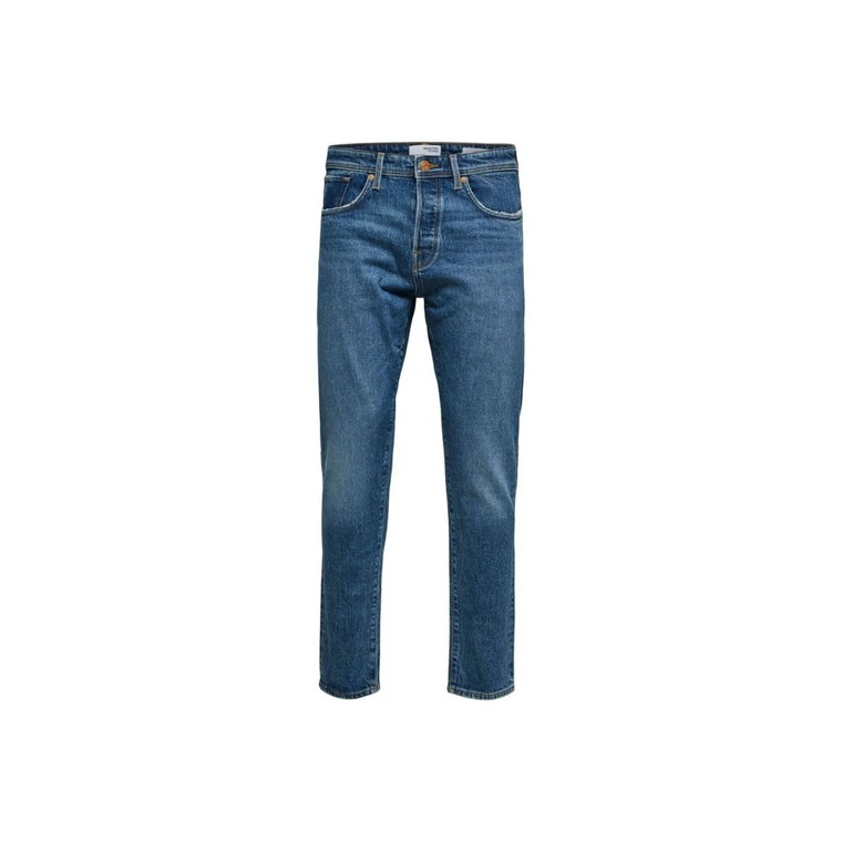Wąskie jeansy w średnim niebieskim denimie Selected Homme
