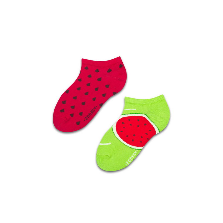 ZOOKSY kolorowe skarpetki stopki dla dzieci w owoce r.30-35 1 para, krótkie skarpetki w arbuza - mixTURY ARBUZOWE