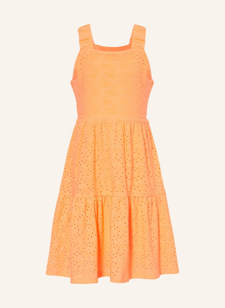 Garcia Sukienka Z Dziurkowanej Koronki orange