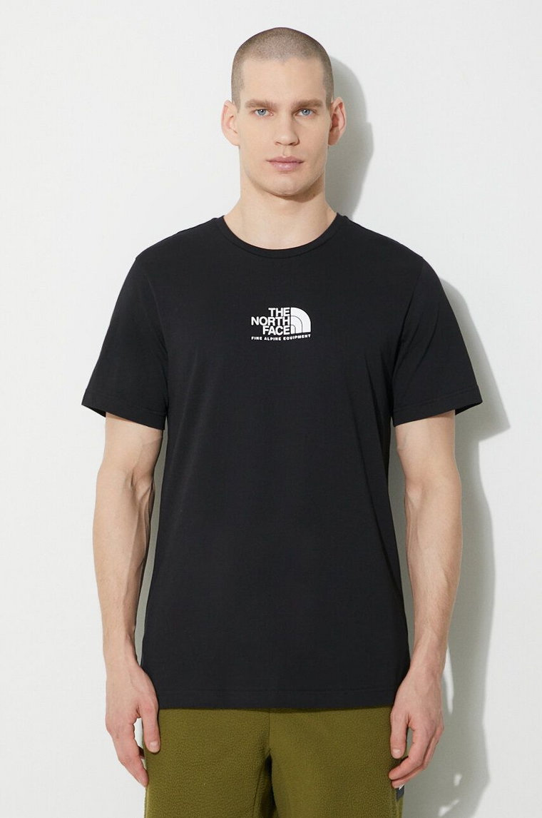 The North Face t-shirt bawełniany M S/S Fine Alpine Equipment Tee 3 męski kolor czarny z nadrukiem NF0A87U3JK31