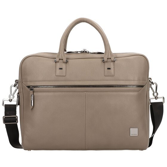 Samsonite Senzil Briefcase Leather 41 cm Laptop Compartment taupe