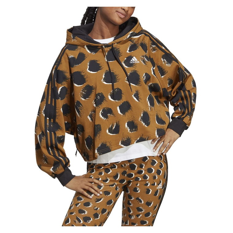 Bluza damska adidas Essentials 3-Stripes Animal Print Hoodie IC8686