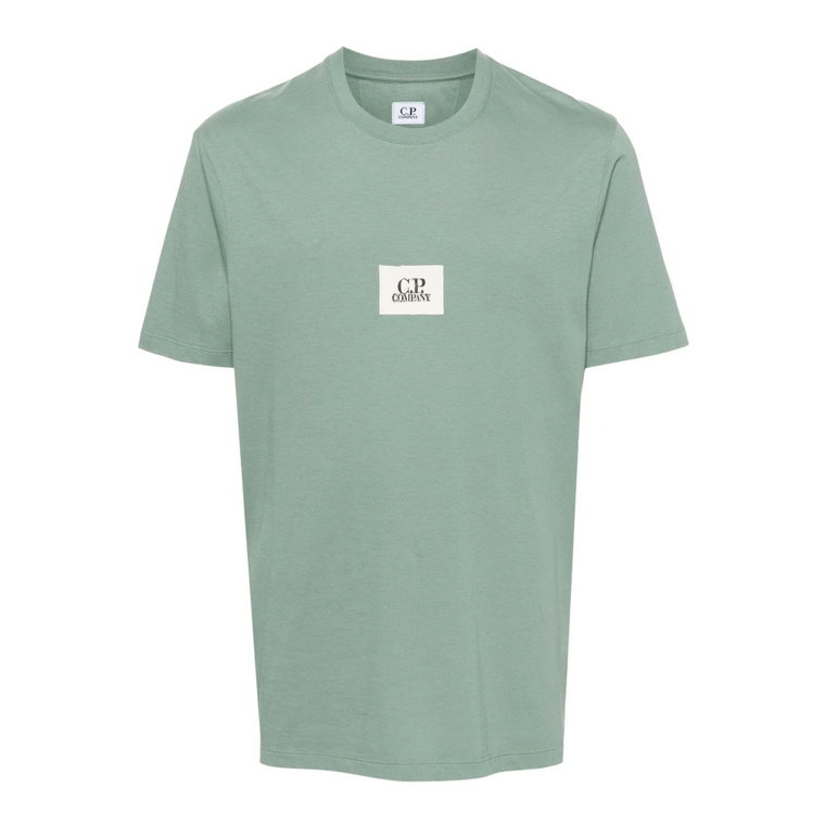 Zielony T-shirt z logo C.p. Company