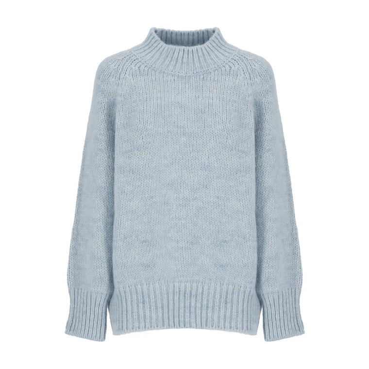 Lekki niebieski sweter z mieszanki alpaki Maison Margiela