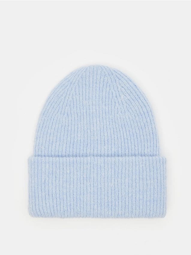 Mohito - Dzianinowa błękitna czapka - niebieski