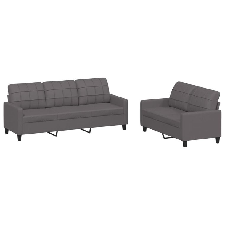 Zestaw wypoczynkowy szara sofa 2 + 3 os. 138x77x80