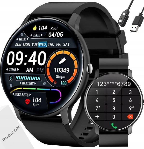 Zegarek Smartwatch Męski Z Rozmowami Polskie Menu Luksusowy Puls Sms