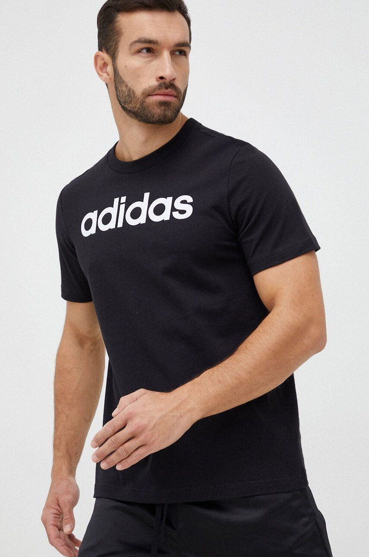 adidas t-shirt bawełniany kolor czarny z nadrukiem IC9274