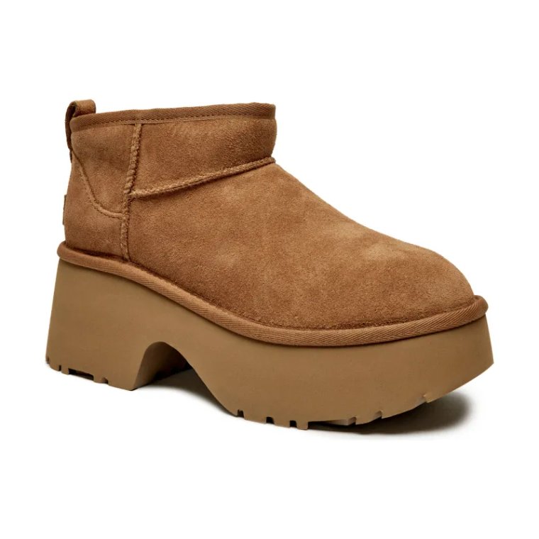 UGG Skórzane śniegowce Classic Ultra Mini New Heights | z dodatkiem wełny