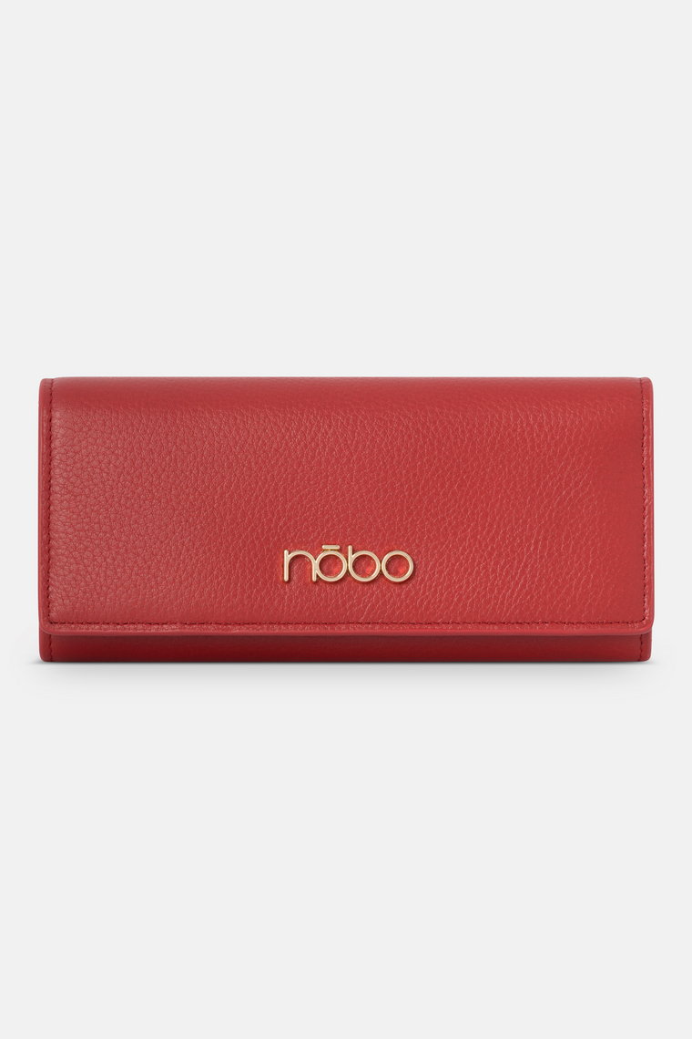 Elegancki portfel z klapką Nobo czerwony