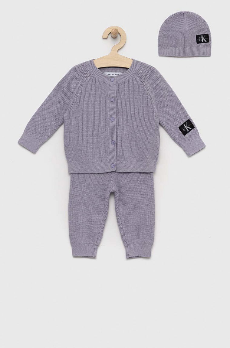 Calvin Klein Jeans komplet niemowlęcy kolor fioletowy